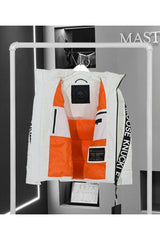 Men's Jacket 57 by 24HEARTZ displayed in a casual outdoor setting, showcasing its stylish design and fabric texture.