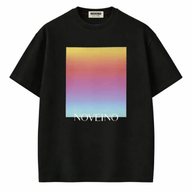 Black NOV 19 T-shirt by Its24heartz displayed on a mannequin, featuring a modern graphic design.