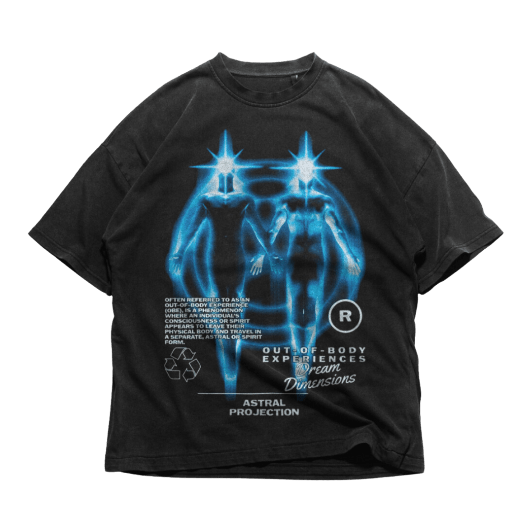 24Heartz Astral T-Shirt featuring a unique design in vibrant colors, displayed on a plain background.