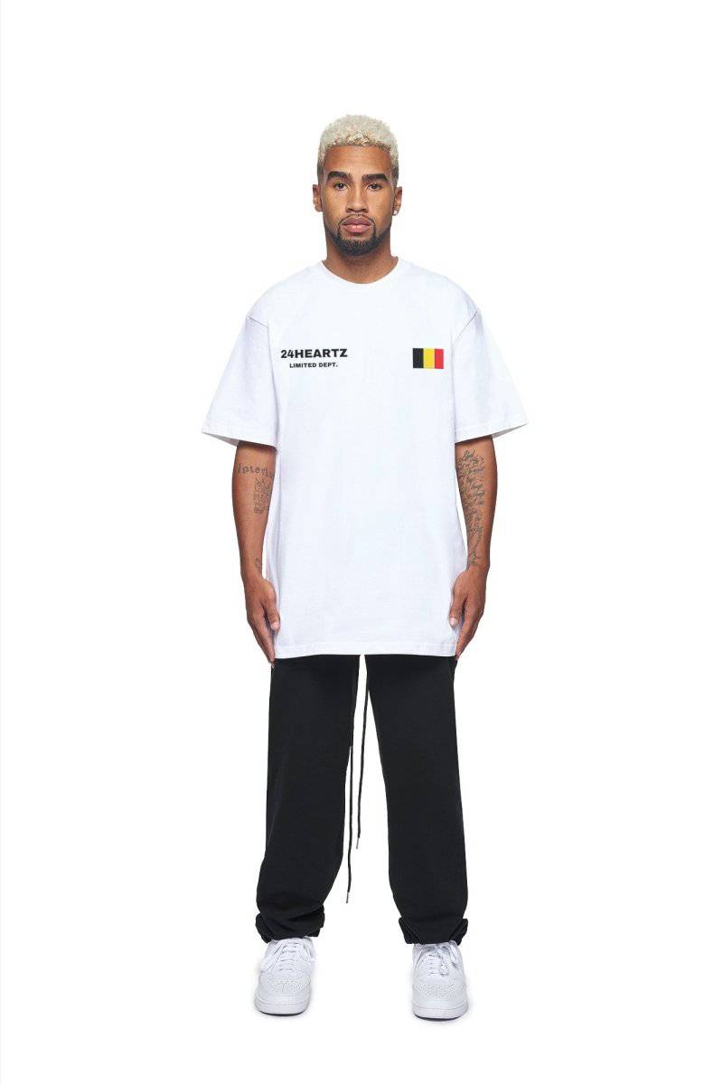 24Heartz T-Shirt featuring a Belgium badge design on a casual shirt with a comfortable fit.