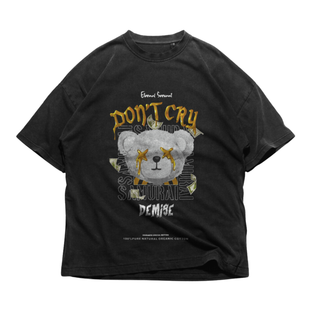24Heartz Don't Cry T-Shirt in a casual fit, featuring a graphic design on a soft fabric background.