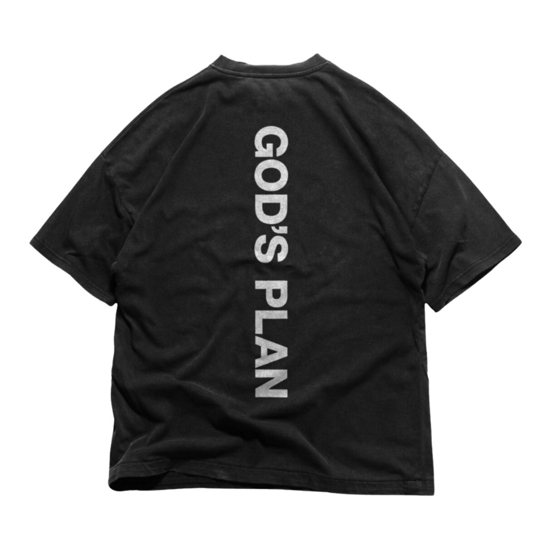 24Heartz God's Plan T-Shirt featuring a bold graphic design on soft cotton fabric in a casual style.