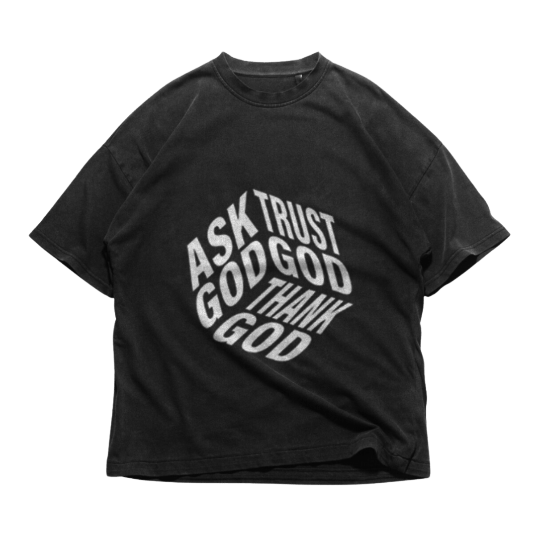24Heartz God's Plan T-Shirt in a casual style, featuring a graphic design on a soft, comfortable fabric.