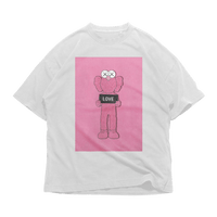 24Heartz Kaws Love T-Shirt featuring a colorful graphic design on a comfortable cotton fabric.