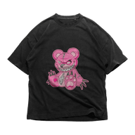 24Heartz killer teddy bear t-shirt featuring a playful graphic design on a soft fabric background.