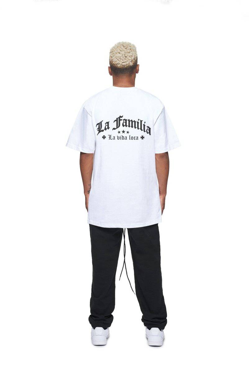 24Heartz La Familia T-Shirt featuring a bold graphic design on a classic fit cotton tee.
