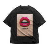 24Heartz lip graphic t-shirt featuring a vibrant design on a casual tee style, perfect for everyday wear.