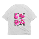 24Heartz love T-shirt featuring a vibrant design on a classic fit, displayed on a neutral background.