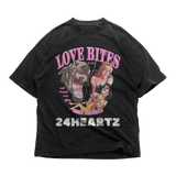 24Heartz Loves Bites t-shirt featuring a playful graphic design on a casual fit.