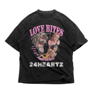 24Heartz Loves Bites t-shirt featuring a playful graphic design on a casual fit.