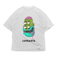 24Heartz monsters t-shirt featuring colorful graphic design on a soft fabric background. Perfect for casual wear.