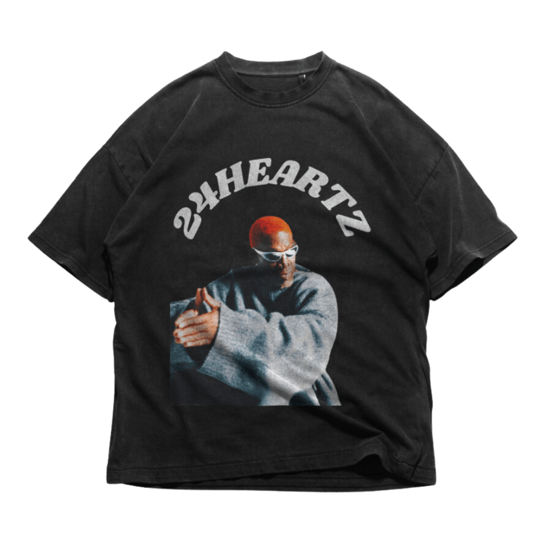 24Heartz Mr. Matrix t-shirt featuring a graphic design on a classic fit, laid flat against a neutral background.