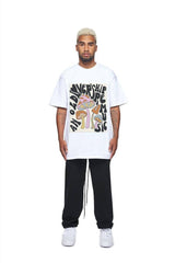 24Heartz mushrooms t-shirt featuring a colorful mushroom graphic on soft fabric, perfect for casual wear.