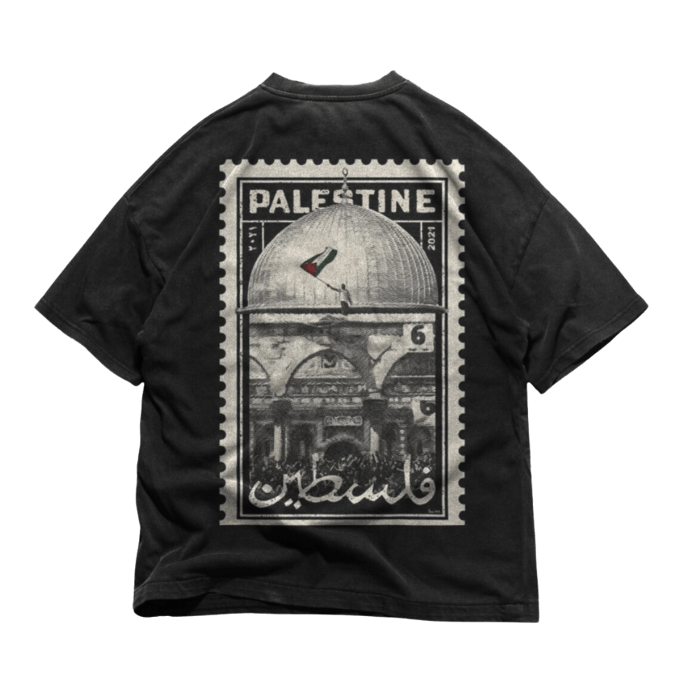 24Heartz Palestine T-Shirt featuring a colorful graphic design on a classic fit cotton tee.