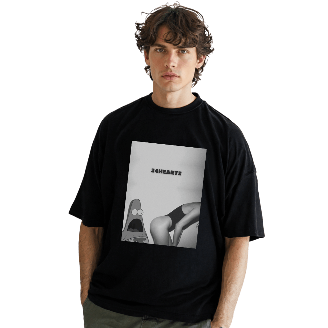 24Heartz T-Shirt featuring a vibrant Patrick design, showcasing a casual style for everyday wear.