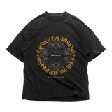 Black 24Heartz Phinx T-Shirt featuring a unique graphic design on a soft fabric background.
