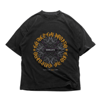 Black 24Heartz Phinx T-Shirt featuring a unique graphic design on a soft fabric background.