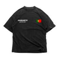 24Heartz T-Shirt featuring a Portugal badge design on the front, showcasing vibrant colors and soft fabric.