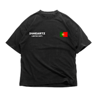 24Heartz T-Shirt featuring a Portugal badge design on the front, showcasing vibrant colors and soft fabric.