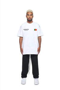 24Heartz T-Shirt featuring a Portugal badge design, showcasing the vibrant colors and fabric texture.