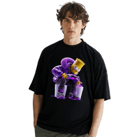 24Heartz Simpson drip t-shirt featuring a vibrant design on a classic fit, showcasing bold colors and unique style.