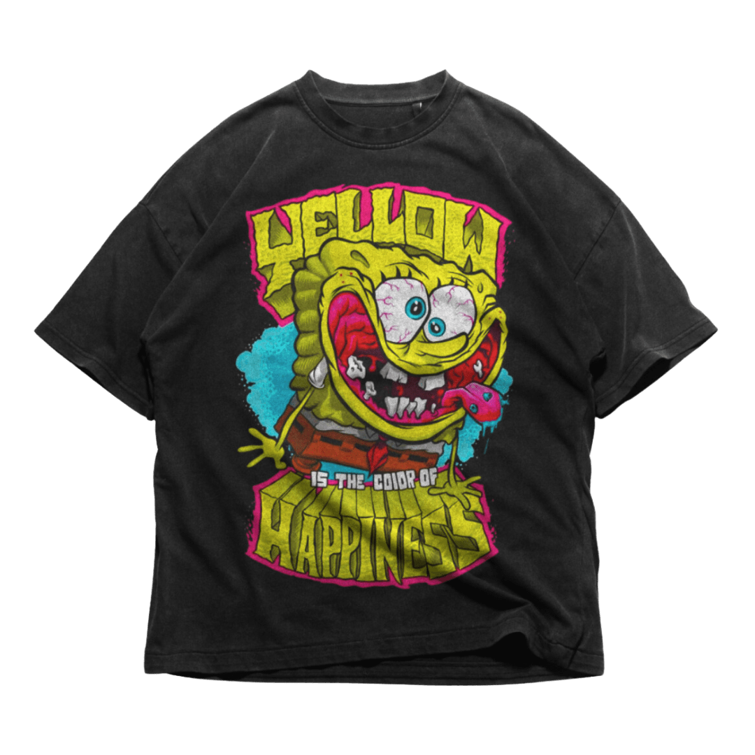 SpongeBob graphic T-shirt by 24Heartz featuring vibrant colors and a playful design on a classic fit.
