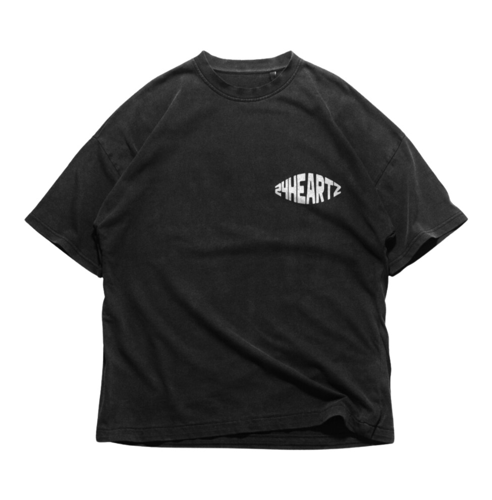 24Heartz T-Shirt in a stack design, featuring vibrant colors and a casual fit, ideal for everyday wear.