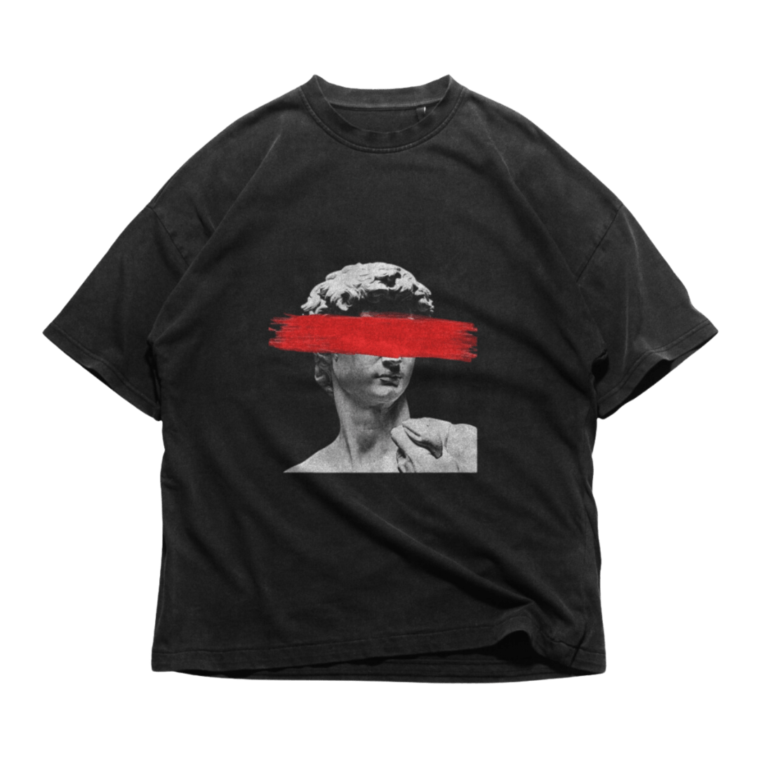 Men's T-Shirt featuring a statue design by 24Heartz, showcasing a casual style and comfortable fit.
