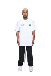 24Heartz T-Shirt featuring Suriname badge design, showcasing vibrant colors and soft fabric texture.