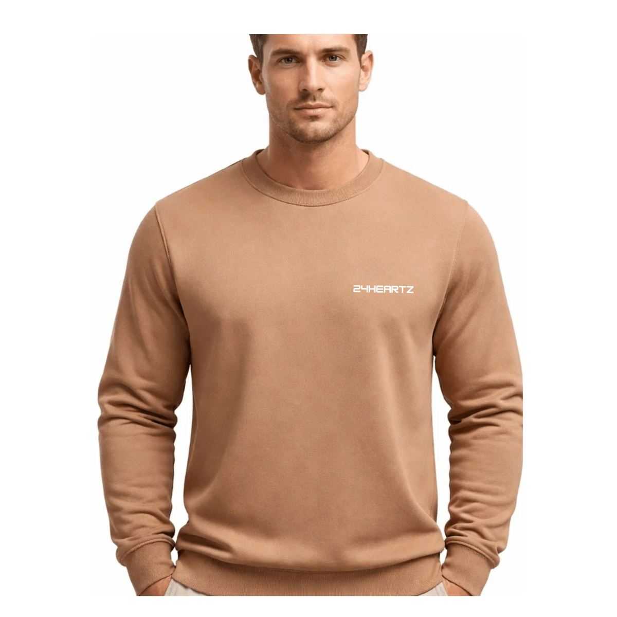 Cozy Its24heartz sweater in a soft knit, featuring a classic crew neckline and relaxed fit, displayed on a neutral background.