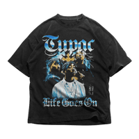 24Heartz Tupac Live Goes On T-Shirt featuring a bold graphic design and comfortable fit for everyday wear.