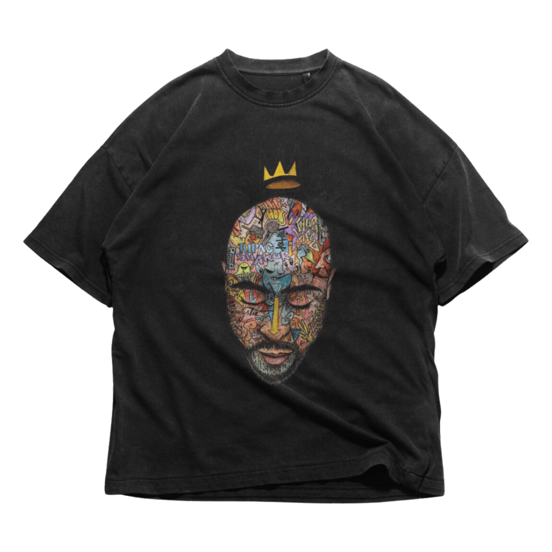 24Heartz Tupac T-Shirt featuring a vibrant graphic print on soft cotton fabric.