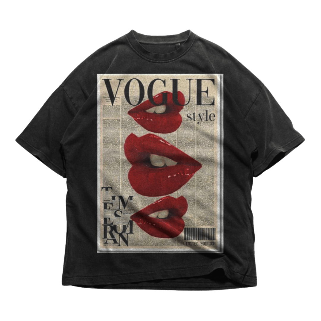 24Heartz Vogue Kisses T-Shirt featuring a stylish graphic print on a comfortable fabric.
