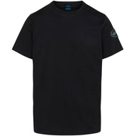 Black T-Shirt from 24HEARTZ featuring a modern design and comfortable fit, displayed on a neutral background.