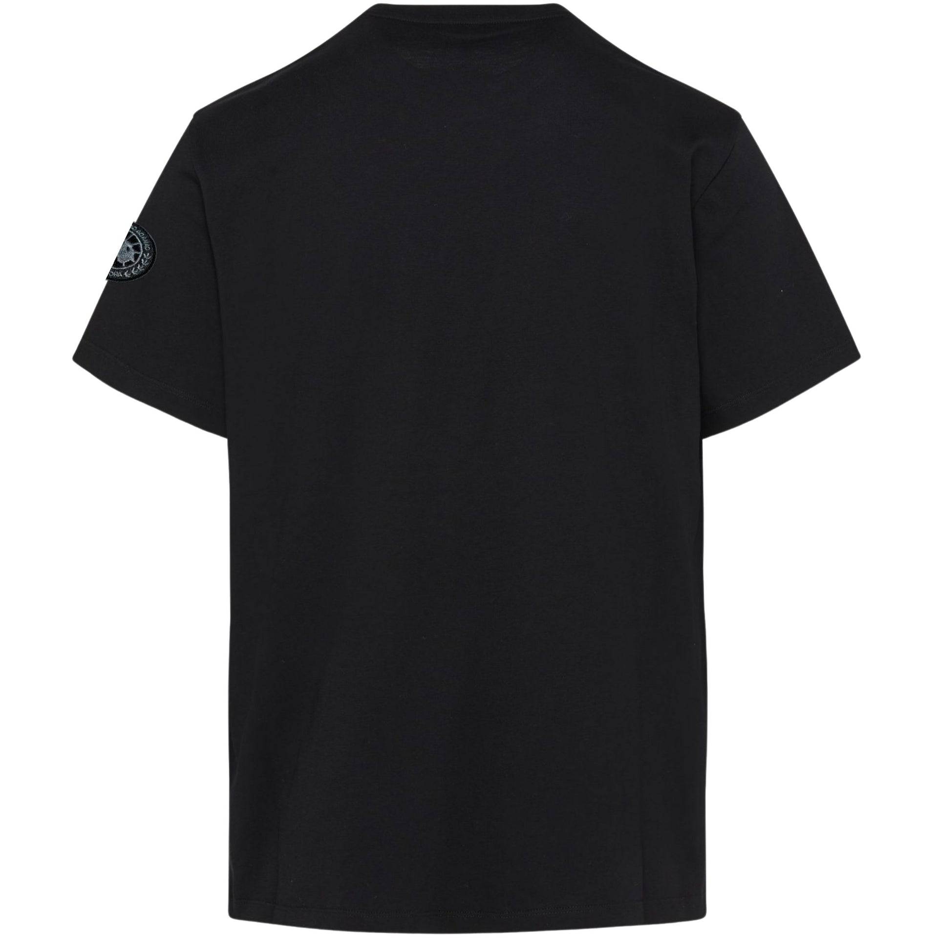 Black 24HEARTZ T-Shirt 1583 displayed on a flat surface, showcasing its fabric texture and classic crew neck design.