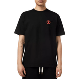 B.T-Shirts LV 153 in black with a modern design from Its24heartz, displayed flat on a surface.