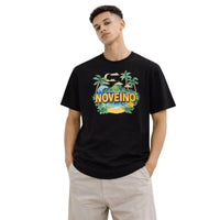 Black Its24heartz NOV 254 T-shirt with a crew neck and short sleeves, displayed on a plain background.