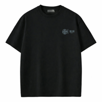 Black Its24heartz T-Shirt with round neckline and short sleeves, casual fit, shown on a white background.