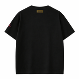 Its24heartz T-Shirt 1107 in black, featuring a comfortable fit and stylish design, shown on a model.