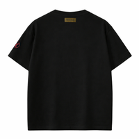 Its24heartz T-Shirt 1107 in black, featuring a comfortable fit and stylish design, shown on a model.