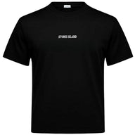 Brandme T-Shirt #12 in navy blue, featuring a crew neck and short sleeves displayed on a hanger.