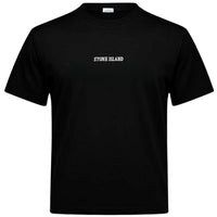 Brandme T-Shirt #12 in navy blue, featuring a crew neck and short sleeves displayed on a hanger.