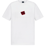 Black Its24heartz T-shirt featuring a simple design and short sleeves, laid flat on a neutral background.