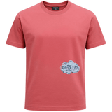 Light blue Its24heartz T-shirt with a round neck and short sleeves, featuring a casual design.