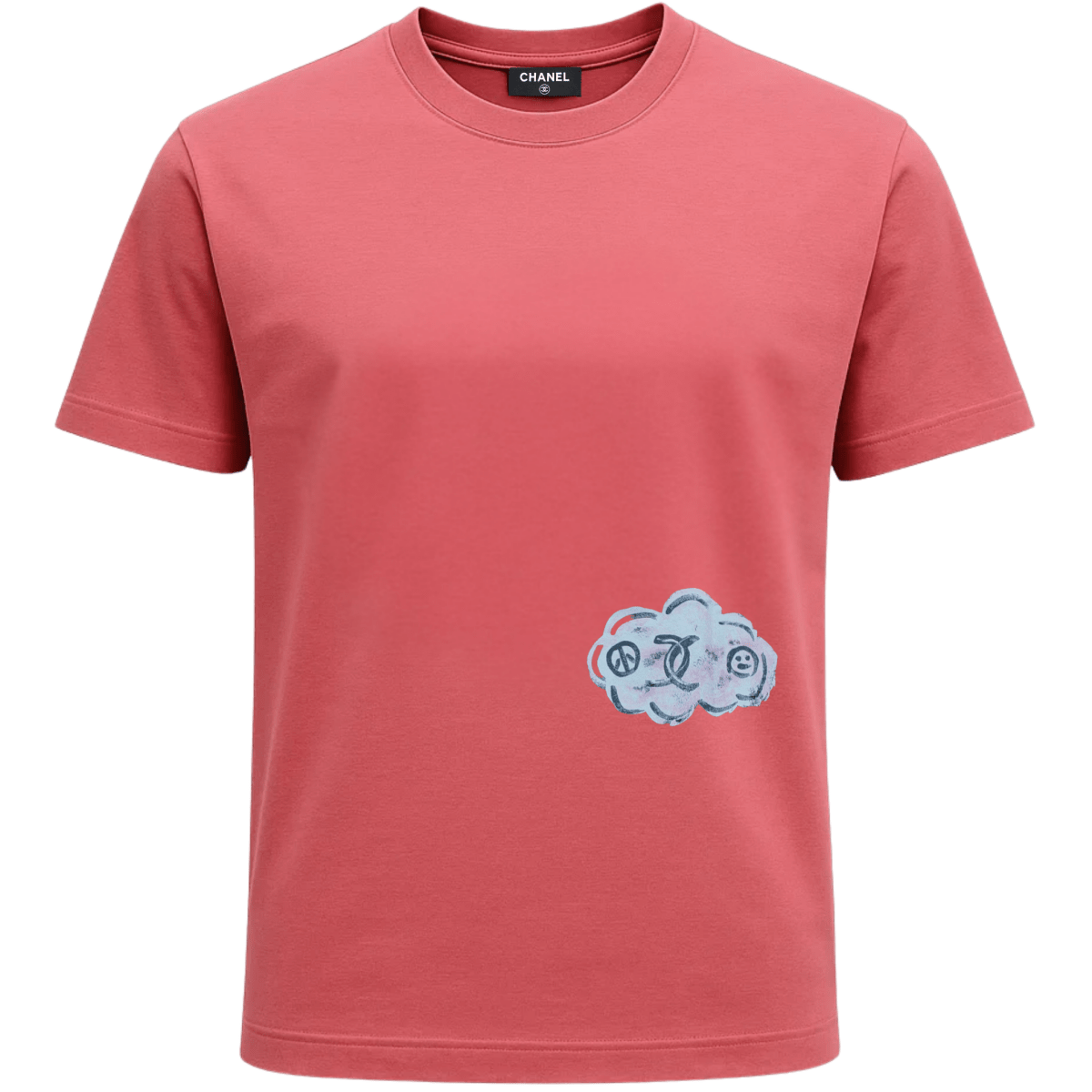 Light blue Its24heartz T-shirt with a round neck and short sleeves, featuring a casual design.
