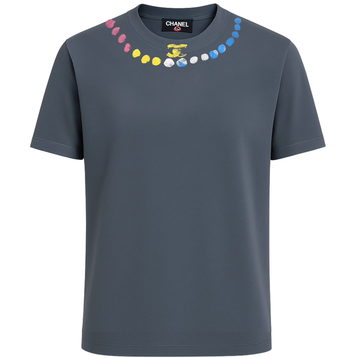 Its24heartz T-Shirts 147 in black, showcasing a casual fit with a round neckline and short sleeves.