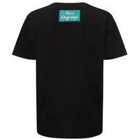 Black Its24heartz T-Shirt featuring a classic crew neck and bold graphic design, displayed laid flat on a white background.