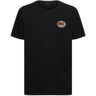 Black Its24heartz T-Shirt 202 with round neckline and short sleeves, casual style, on a plain background.