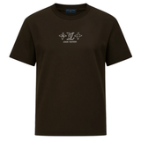 Brown Its24heartz T-Shirt with a casual fit, displayed flat with short sleeves and crew neckline.