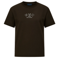 Brown Its24heartz T-Shirt with a casual fit, displayed flat with short sleeves and crew neckline.